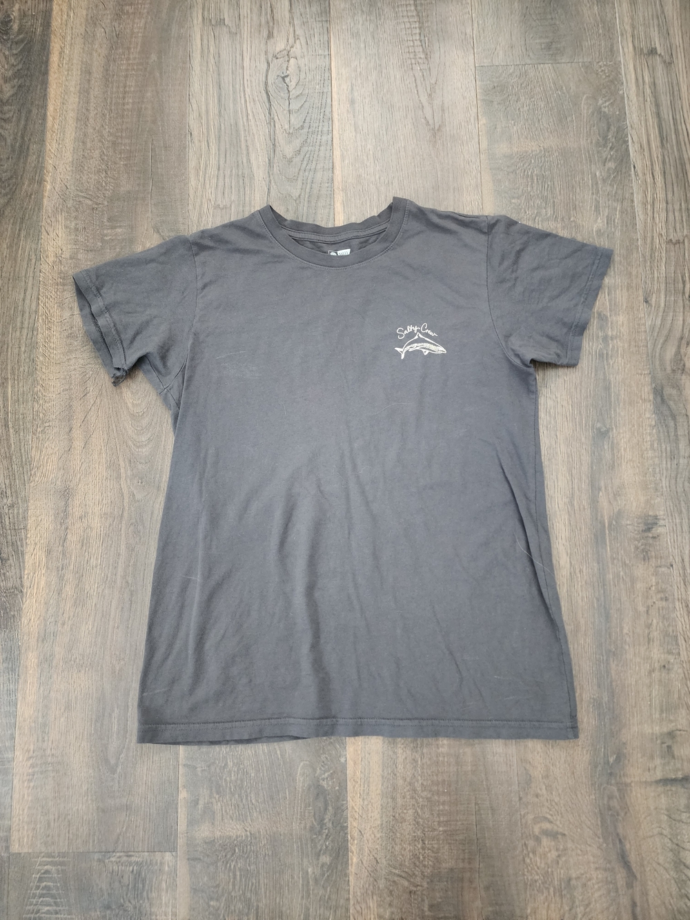 Salty Crew Charcoal Crewneck Tee with White Logo